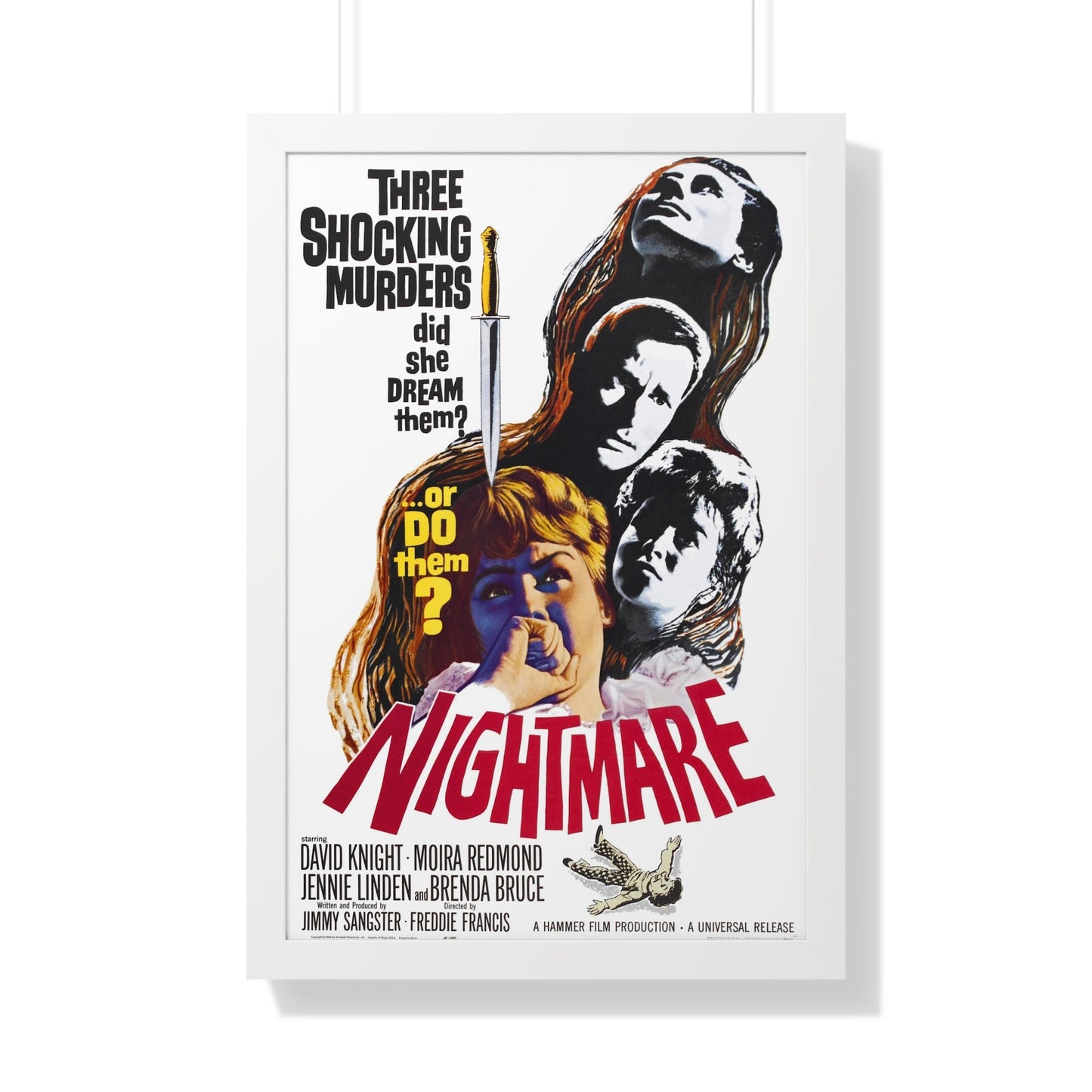 NIGHTMARE (2) 1964 - Framed Movie Poster-20" x 30"-The Sticker Space