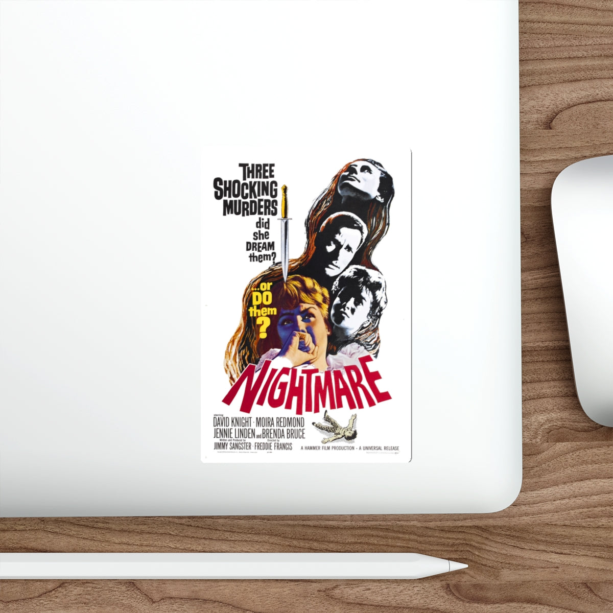 NIGHTMARE (2) 1964 Movie Poster STICKER Vinyl Die-Cut Decal-The Sticker Space