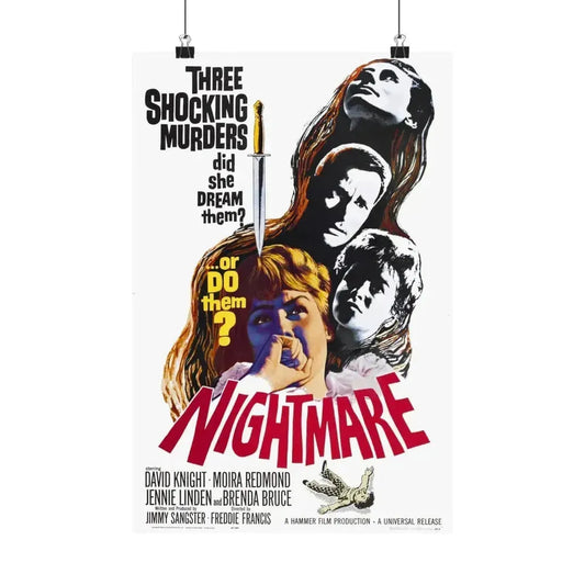 NIGHTMARE (2) 1964 - Paper Movie Poster 12″ x 18″ Matte - The Sticker Space