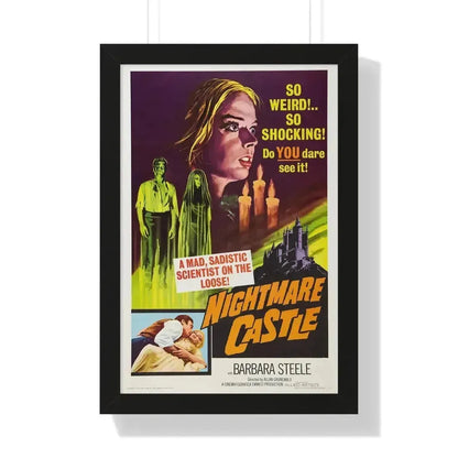 NIGHTMARE CASTLE 1965 - Framed Movie Poster 16″ x 24″ Black - The Sticker Space