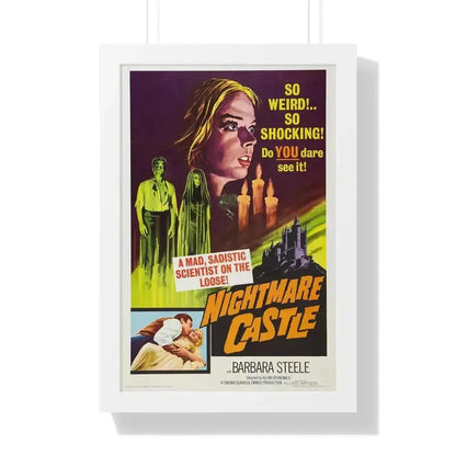 NIGHTMARE CASTLE 1965 - Framed Movie Poster 16″ x 24″ White - The Sticker Space