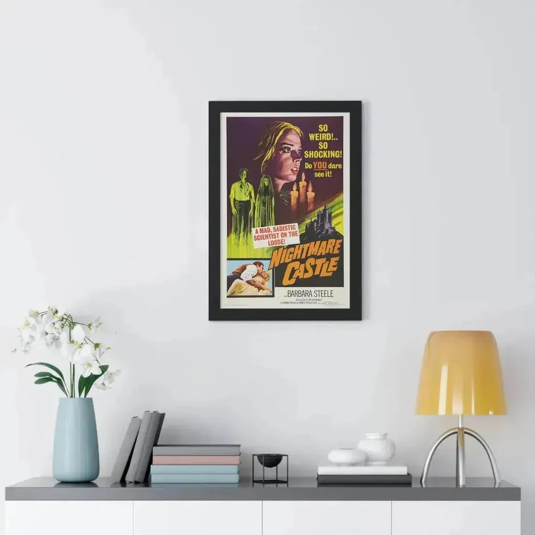 NIGHTMARE CASTLE 1965 - Framed Movie Poster - The Sticker Space