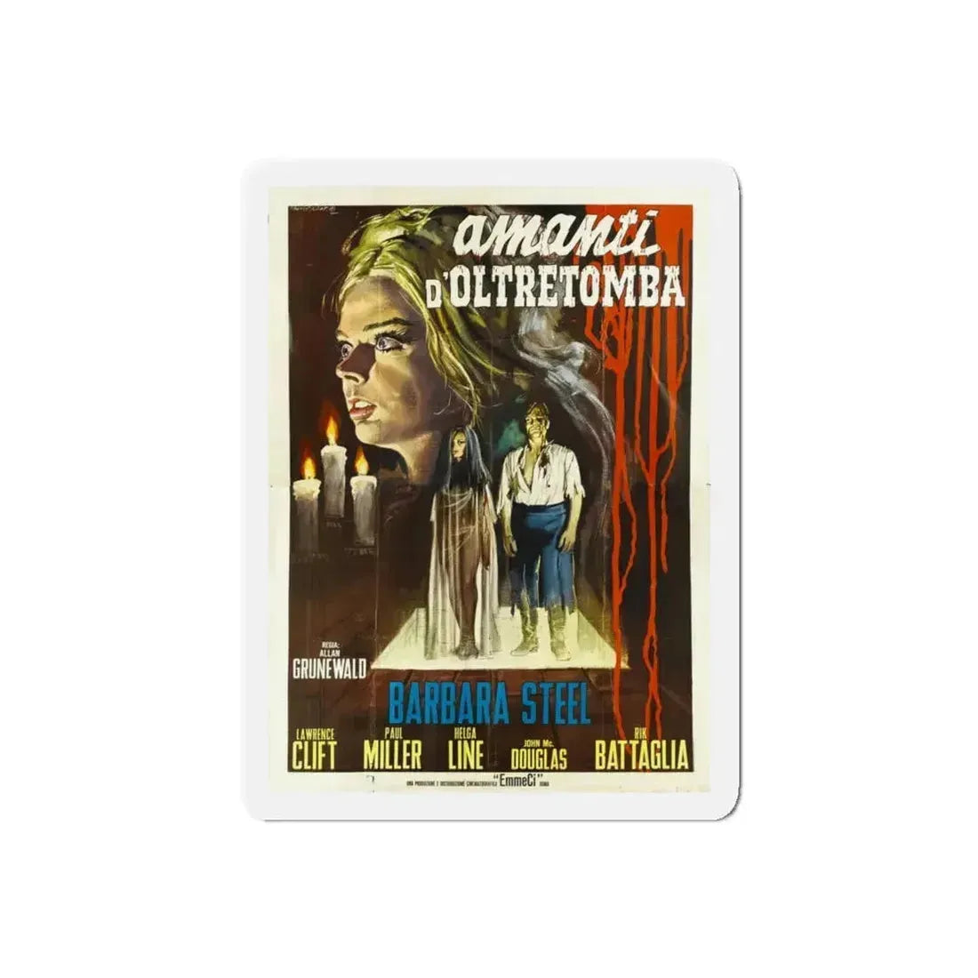 NIGHTMARE CASTLE (2) 1965 Movie Poster - Refrigerator Magnet 5 Inch Die-Cut - The Sticker Space