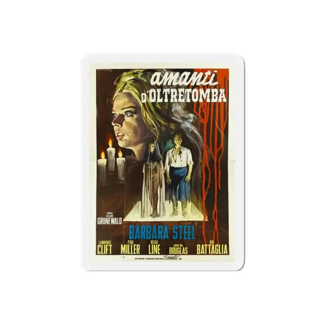 NIGHTMARE CASTLE (2) 1965 Movie Poster - Refrigerator Magnet 6 Inch Die-Cut - The Sticker Space
