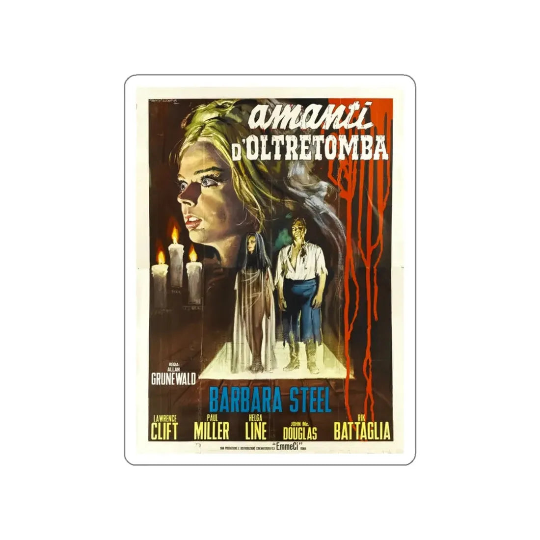 NIGHTMARE CASTLE (2) 1965 Movie Poster STICKER Vinyl Die-Cut Decal - The Sticker Space