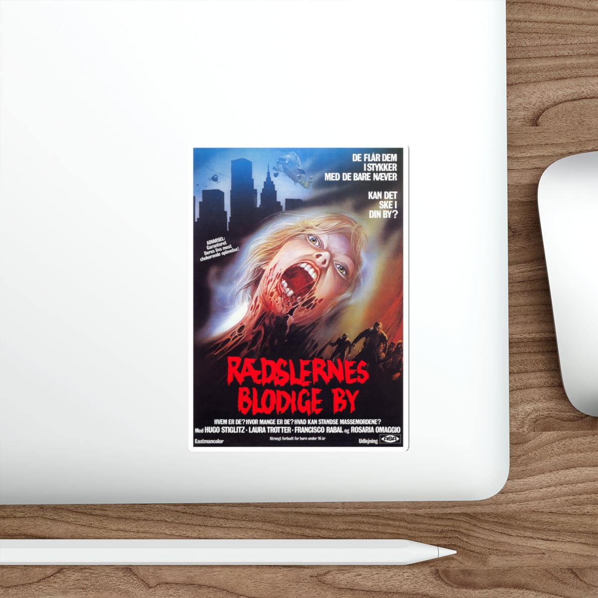 NIGHTMARE CITY (DANISH) 1980 Movie Poster STICKER Vinyl Die-Cut Decal-The Sticker Space