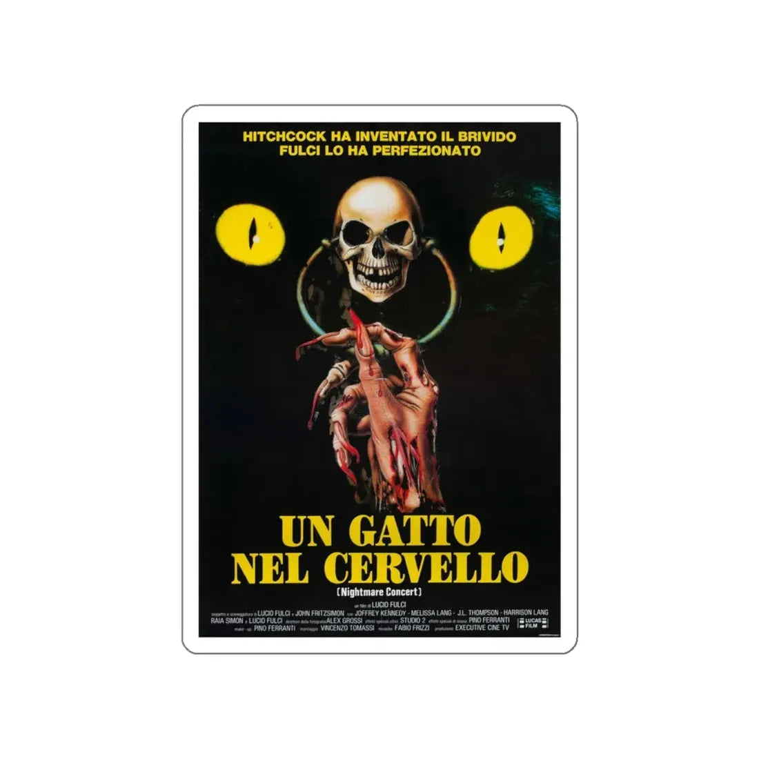 NIGHTMARE CONCERT (A CAT IN THE BRAIN) 1990 Movie Poster STICKER Vinyl Die-Cut Decal - The Sticker Space