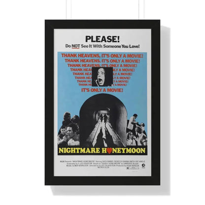 NIGHTMARE HONEYMOON 1974 - Framed Movie Poster 16″ x 24″ Black - The Sticker Space