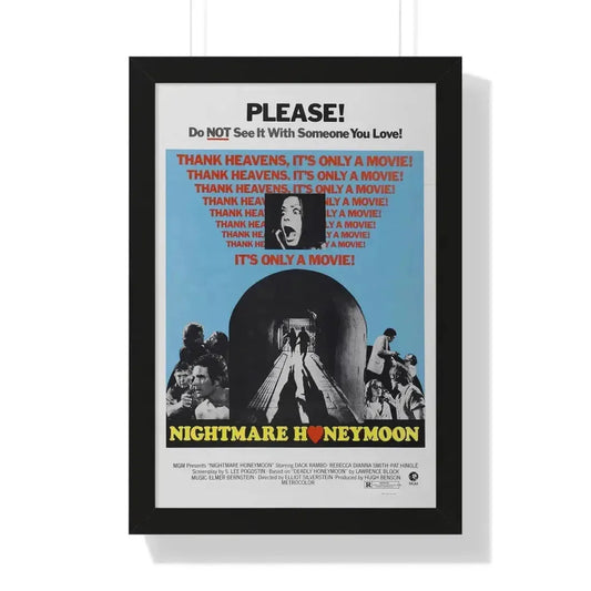 NIGHTMARE HONEYMOON 1974 - Framed Movie Poster 16″ x 24″ Black - The Sticker Space
