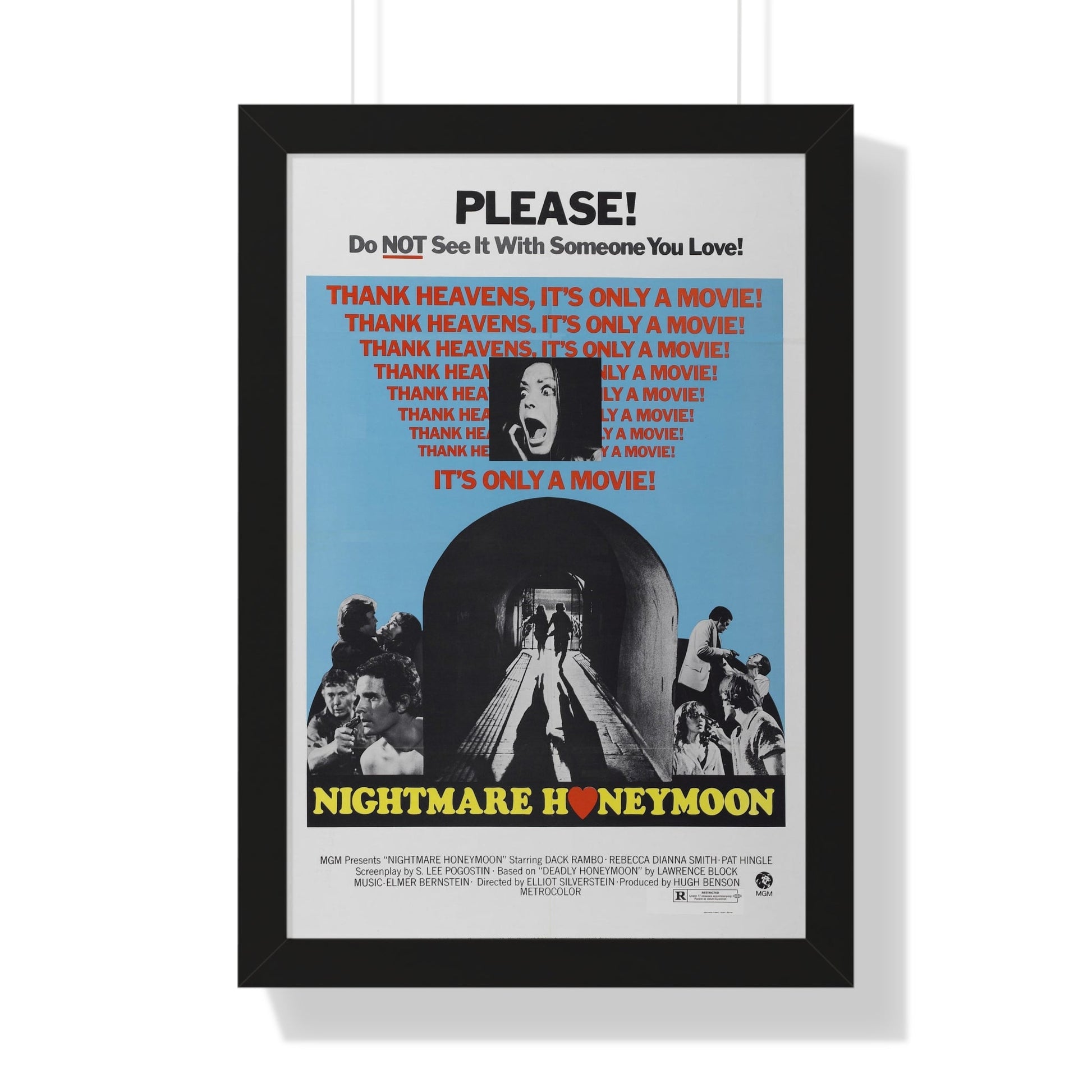 NIGHTMARE HONEYMOON 1974 - Framed Movie Poster-16″ x 24″-The Sticker Space