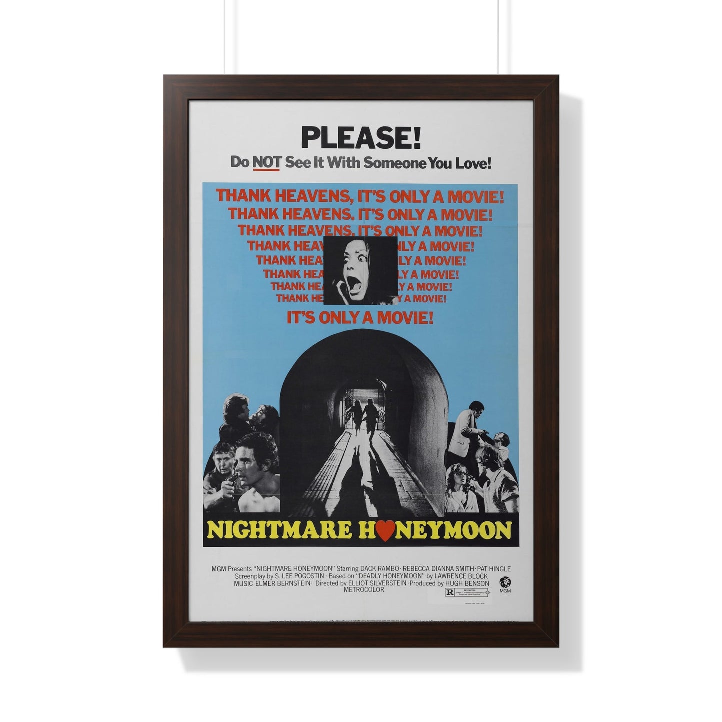 NIGHTMARE HONEYMOON 1974 - Framed Movie Poster-20" x 30"-The Sticker Space