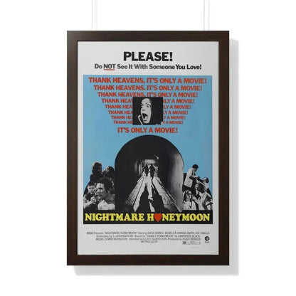 NIGHTMARE HONEYMOON 1974 - Framed Movie Poster 20" x 30" Walnut - The Sticker Space