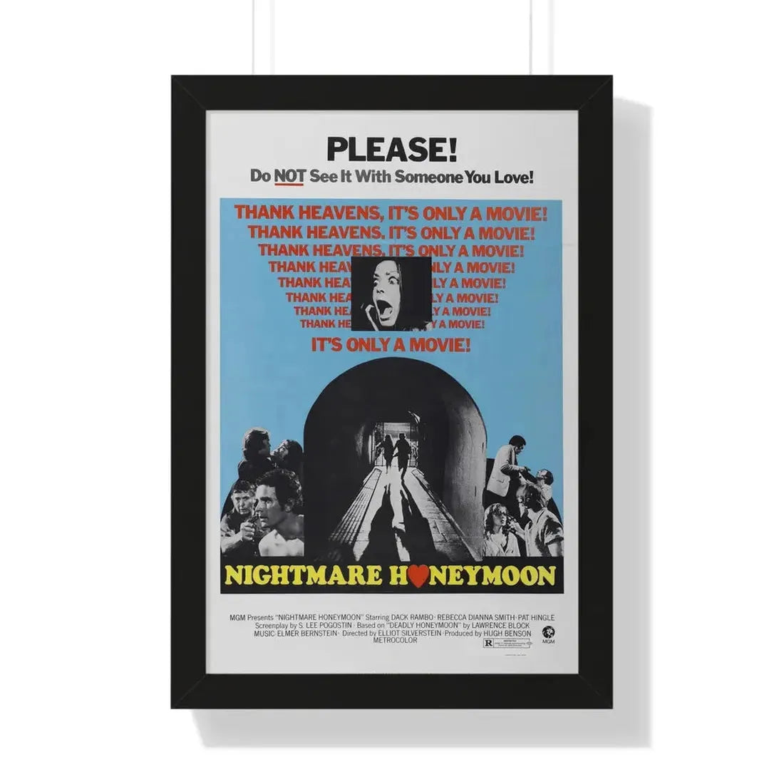 NIGHTMARE HONEYMOON 1974 - Framed Movie Poster - The Sticker Space