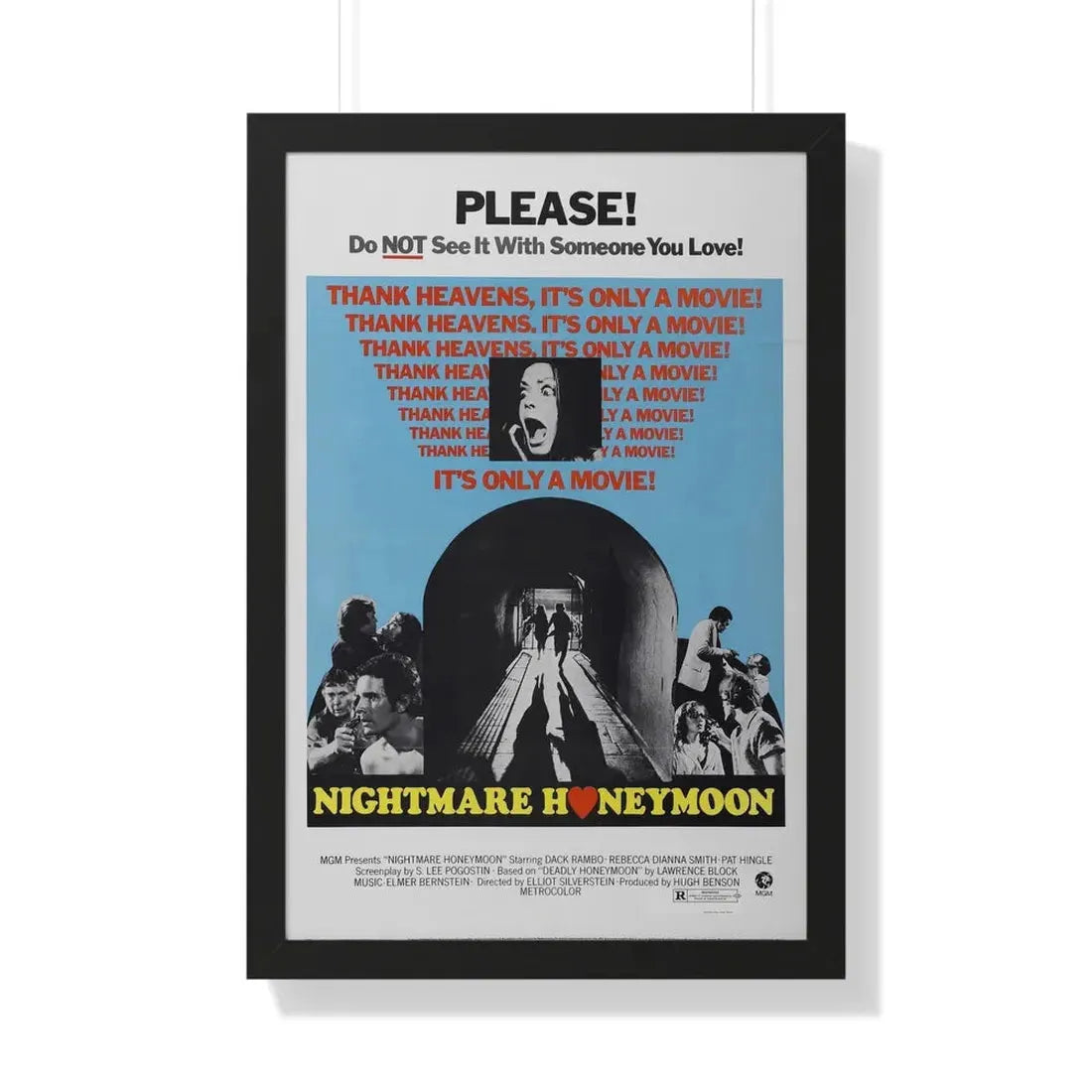 NIGHTMARE HONEYMOON 1974 - Framed Movie Poster - The Sticker Space
