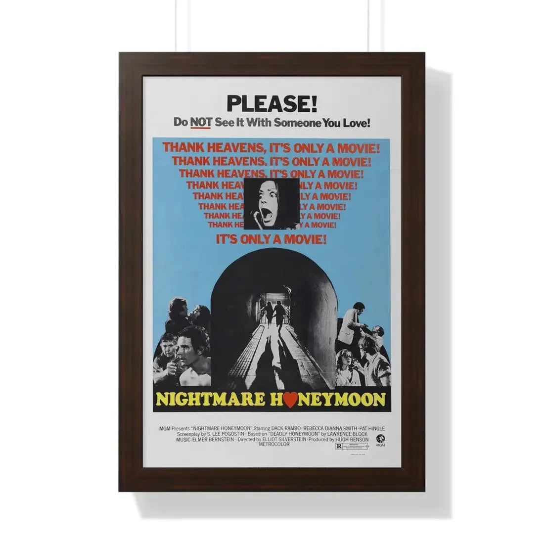 NIGHTMARE HONEYMOON 1974 - Framed Movie Poster - The Sticker Space