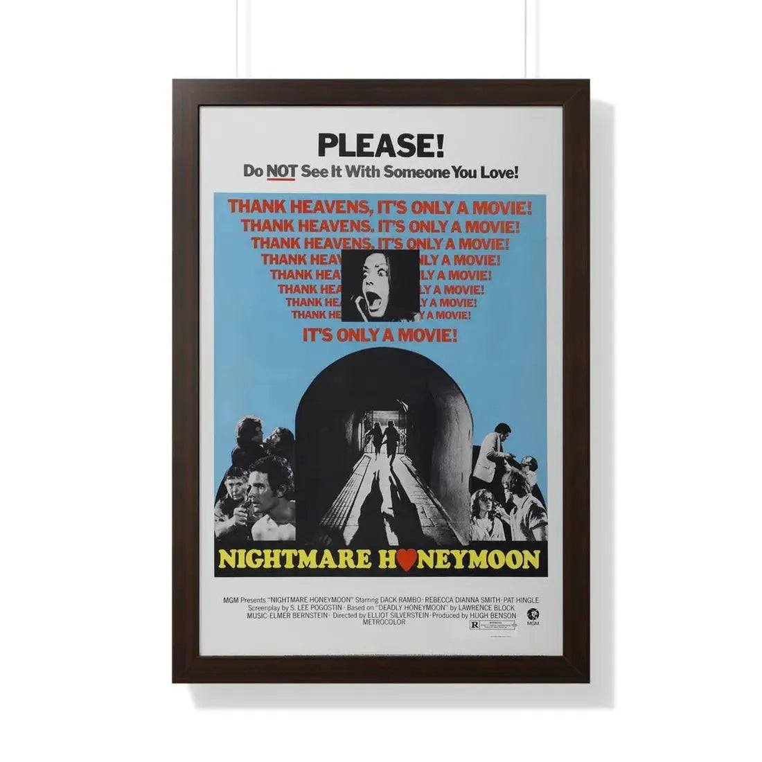 NIGHTMARE HONEYMOON 1974 - Framed Movie Poster - The Sticker Space