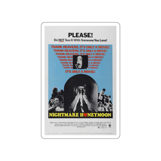 NIGHTMARE HONEYMOON 1974 Movie Poster STICKER Vinyl Die-Cut Decal-White-The Sticker Space