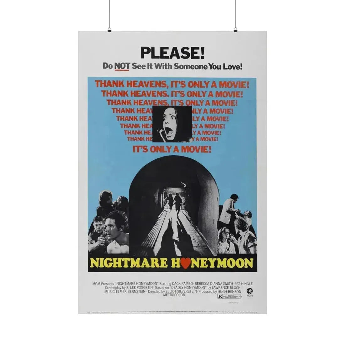 NIGHTMARE HONEYMOON 1974 - Paper Movie Poster 36" x 54" Matte - The Sticker Space