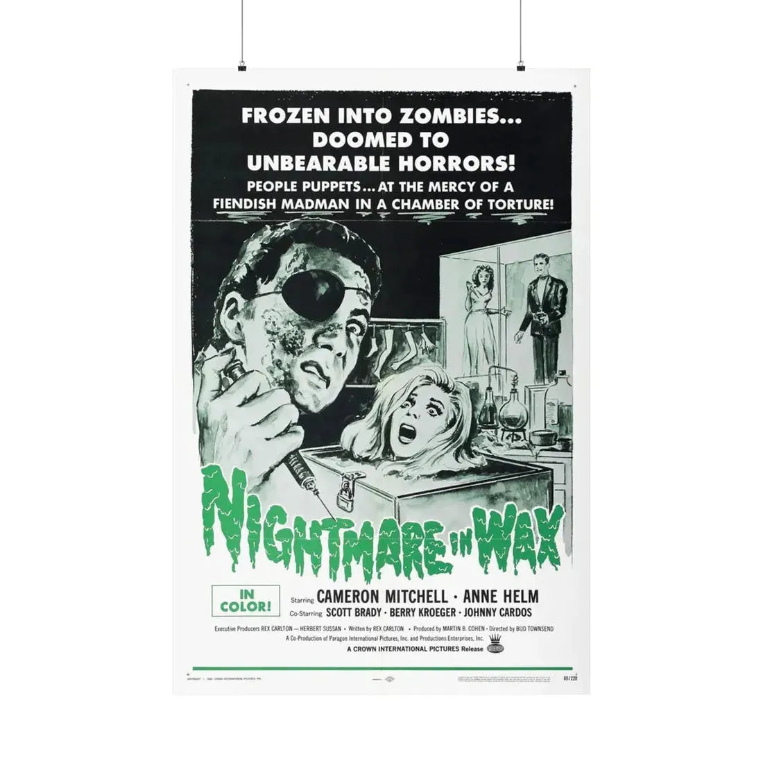 NIGHTMARE IN WAX 1969 - Paper Movie Poster - The Sticker Space