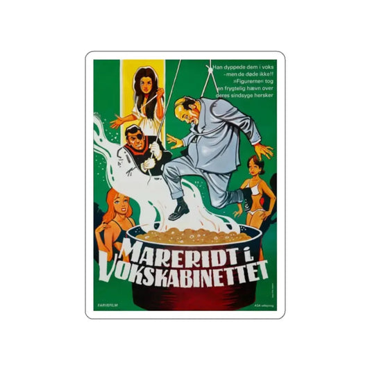 NIGHTMARE IN WAX (DANISH) 1969 Movie Poster STICKER Vinyl Die-Cut Decal 2 Inch - The Sticker Space