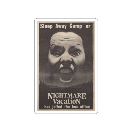 NIGHTMARE VACATION 1983 Movie Poster STICKER Vinyl Die-Cut Decal-White-The Sticker Space