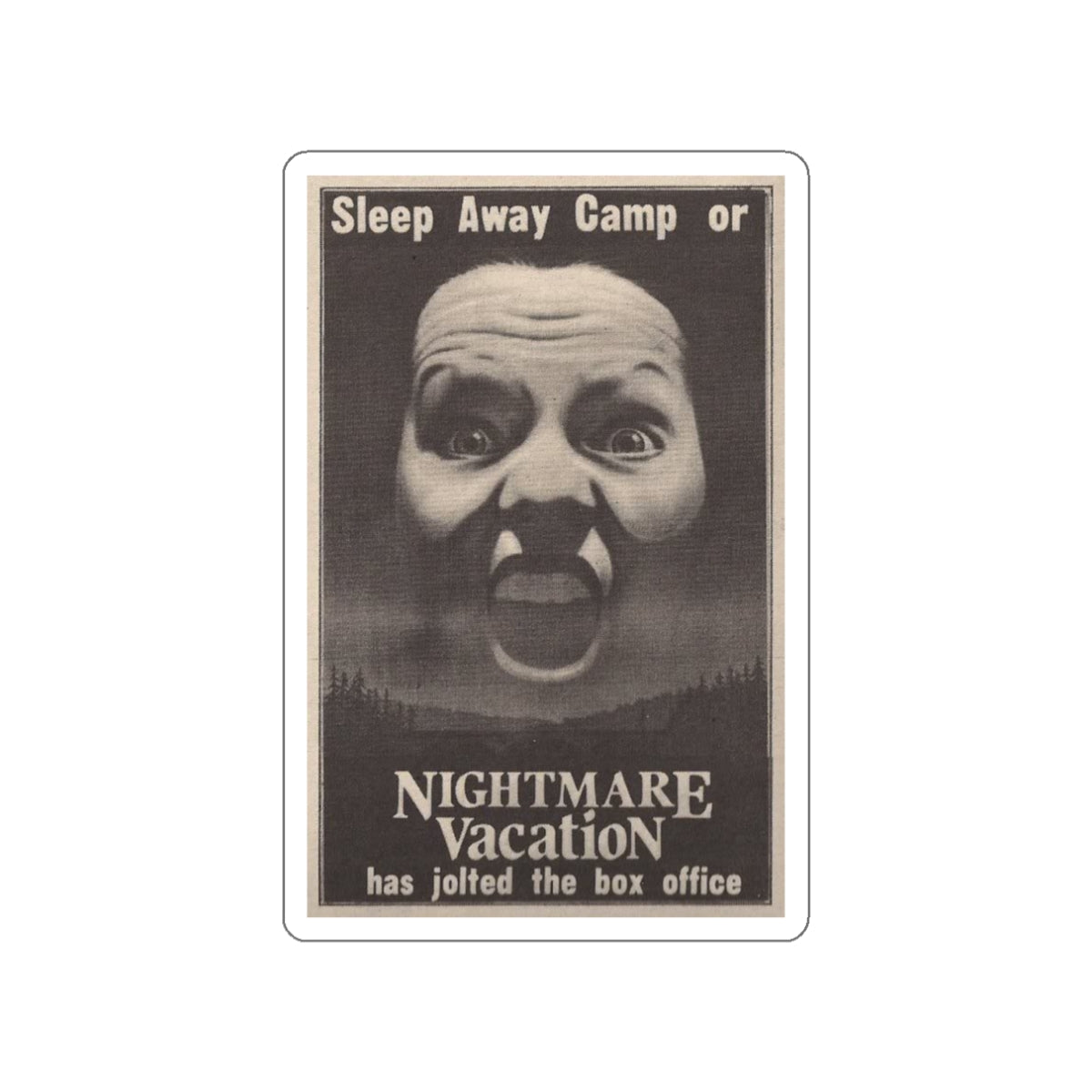 NIGHTMARE VACATION 1983 Movie Poster STICKER Vinyl Die-Cut Decal-White-The Sticker Space