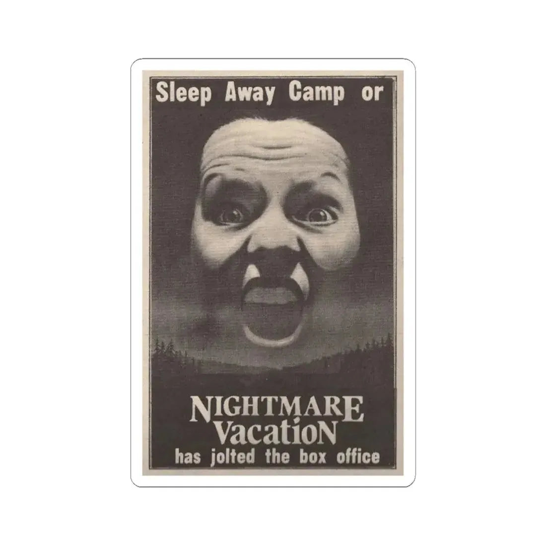 NIGHTMARE VACATION 1983 Movie Poster - STICKER Vinyl Kiss-Cut Decal 4 Inch White - The Sticker Space
