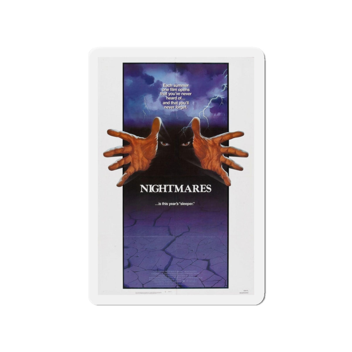 NIGHTMARES 1983 Movie Poster - Refrigerator Magnet-3" x 3"-The Sticker Space