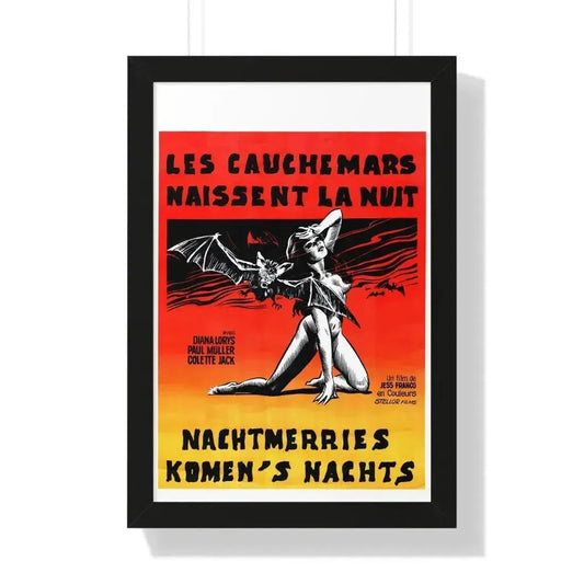NIGHTMARES COME AT NIGHT (BELGIAN) 1970 - Framed Movie Poster 16″ x 24″ Black - The Sticker Space