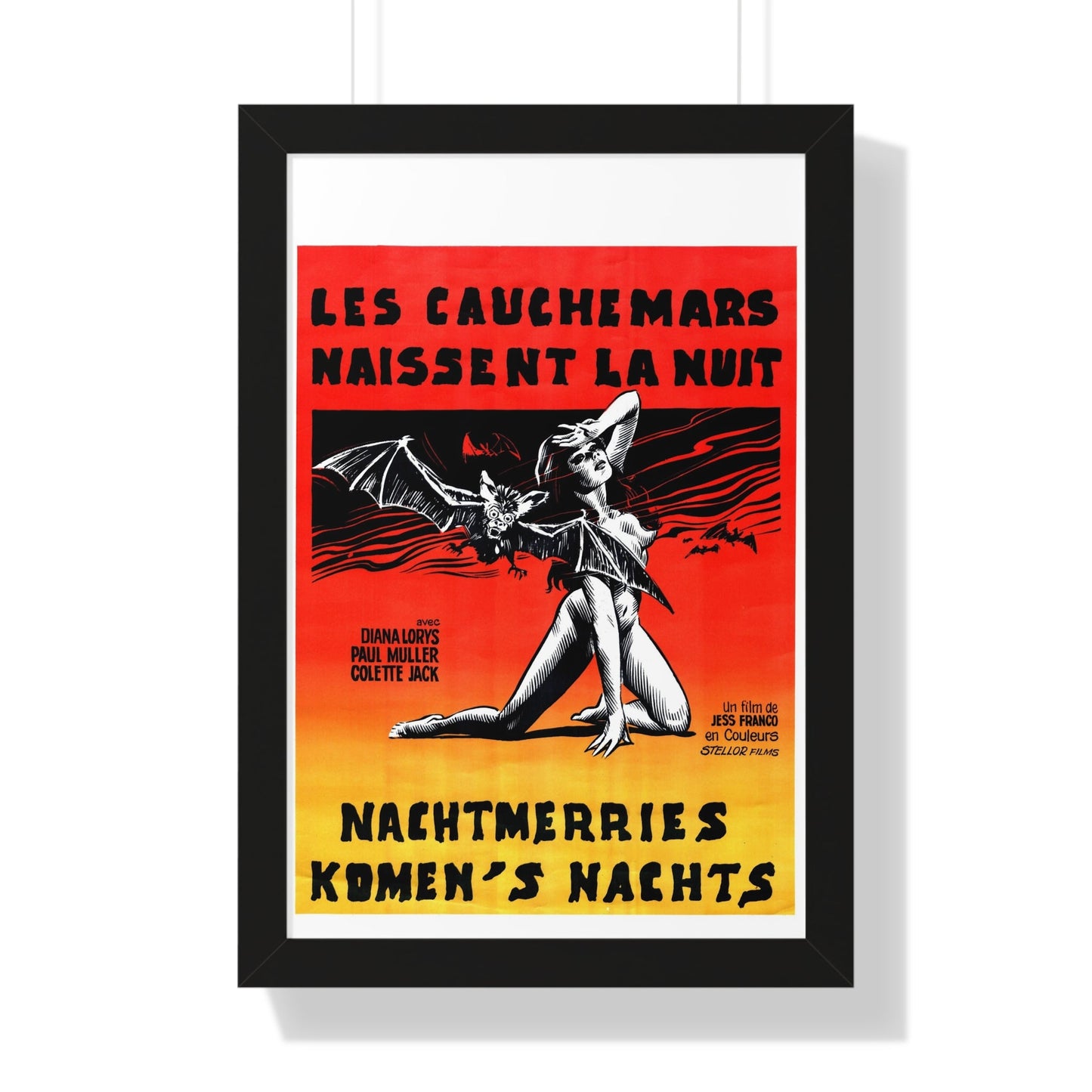 NIGHTMARES COME AT NIGHT (BELGIAN) 1970 - Framed Movie Poster-16″ x 24″-The Sticker Space