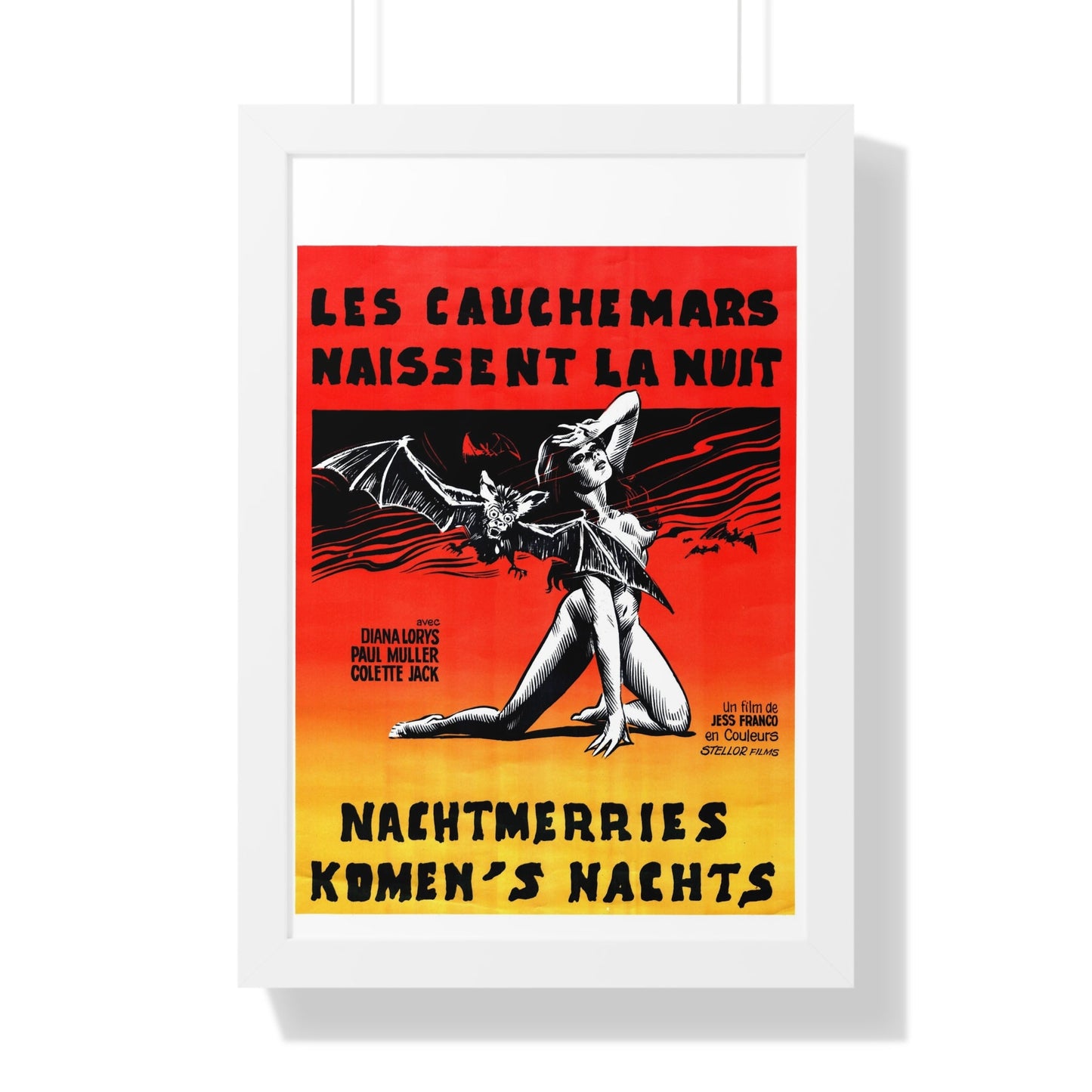 NIGHTMARES COME AT NIGHT (BELGIAN) 1970 - Framed Movie Poster-16″ x 24″-The Sticker Space