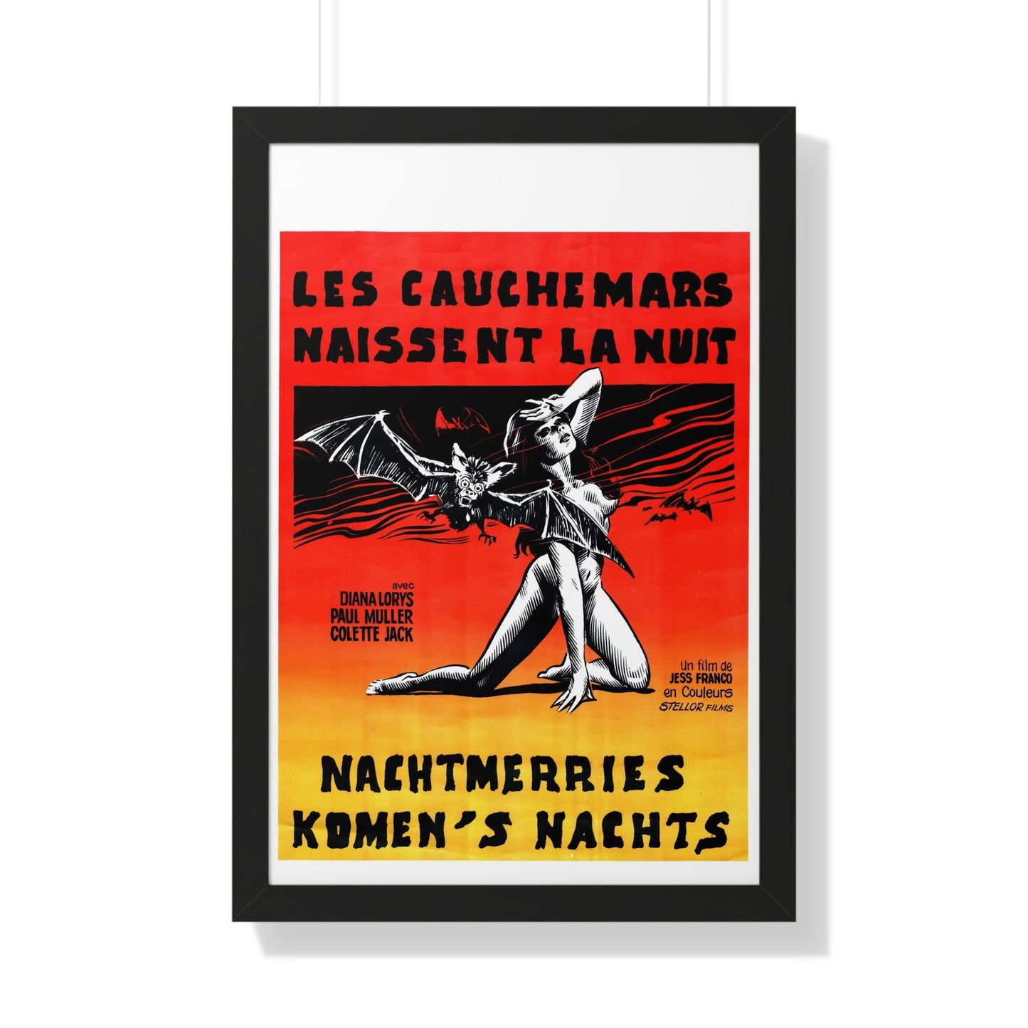 NIGHTMARES COME AT NIGHT (BELGIAN) 1970 - Framed Movie Poster-20" x 30"-The Sticker Space