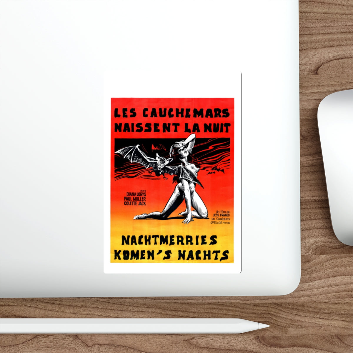 NIGHTMARES COME AT NIGHT (BELGIAN) 1970 Movie Poster STICKER Vinyl Die-Cut Decal-The Sticker Space