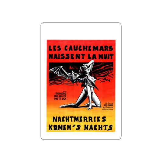 NIGHTMARES COME AT NIGHT (BELGIAN) 1970 Movie Poster STICKER Vinyl Die-Cut Decal-White-The Sticker Space