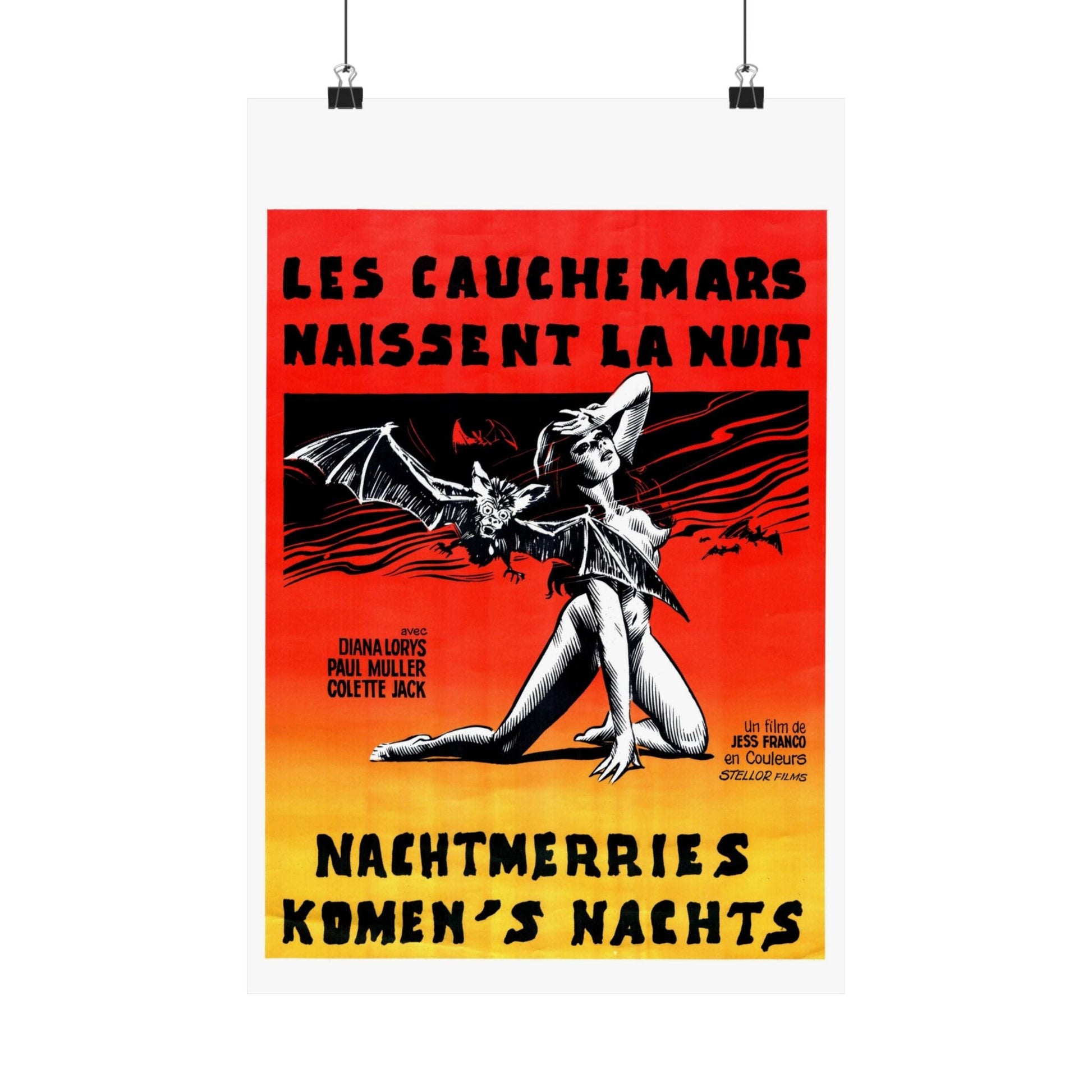 NIGHTMARES COME AT NIGHT (BELGIAN) 1970 - Paper Movie Poster-12″ x 18″-The Sticker Space