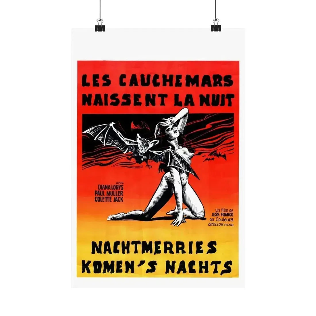 NIGHTMARES COME AT NIGHT (BELGIAN) 1970 - Paper Movie Poster 12″ x 18″ Matte - The Sticker Space