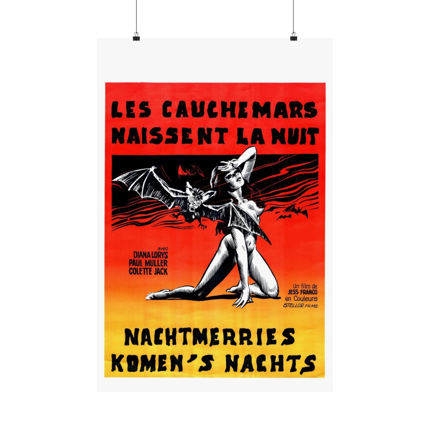 NIGHTMARES COME AT NIGHT (BELGIAN) 1970 - Paper Movie Poster-24″ x 36″-The Sticker Space