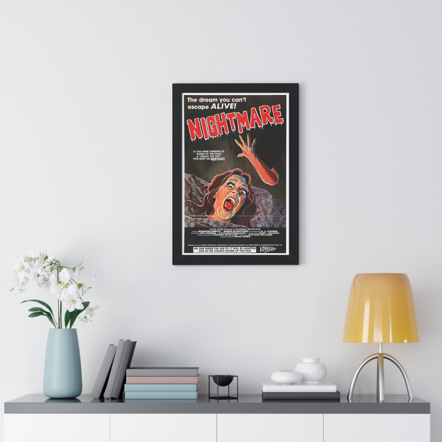 NIGHTMARES IN A DAMAGED BRAIN 1981 - Framed Movie Poster-The Sticker Space