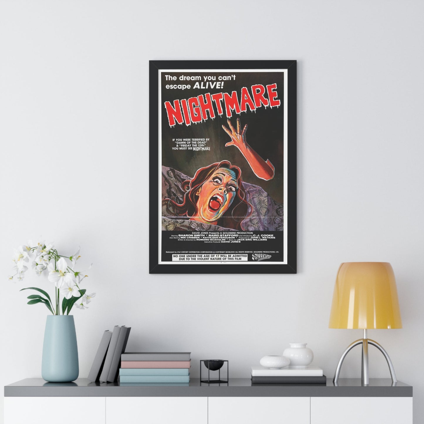 NIGHTMARES IN A DAMAGED BRAIN 1981 - Framed Movie Poster-The Sticker Space