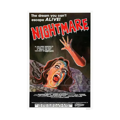 NIGHTMARES IN A DAMAGED BRAIN 1981 - Paper Movie Poster - The Sticker Space