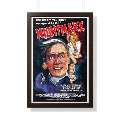 NIGHTMARES IN A DAMAGED BRAIN (2) 1981 - Framed Movie Poster 20" x 30" Walnut - The Sticker Space