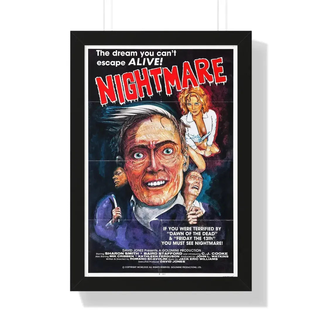 NIGHTMARES IN A DAMAGED BRAIN (2) 1981 - Framed Movie Poster - The Sticker Space