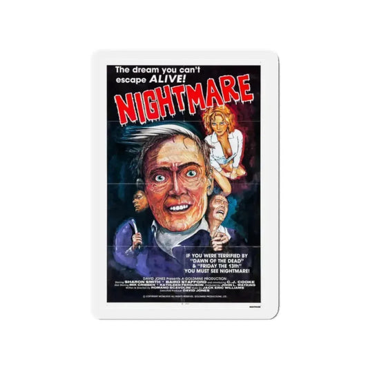 NIGHTMARES IN A DAMAGED BRAIN (2) 1981 Movie Poster - Refrigerator Magnet 2 Inch Die-Cut - The Sticker Space