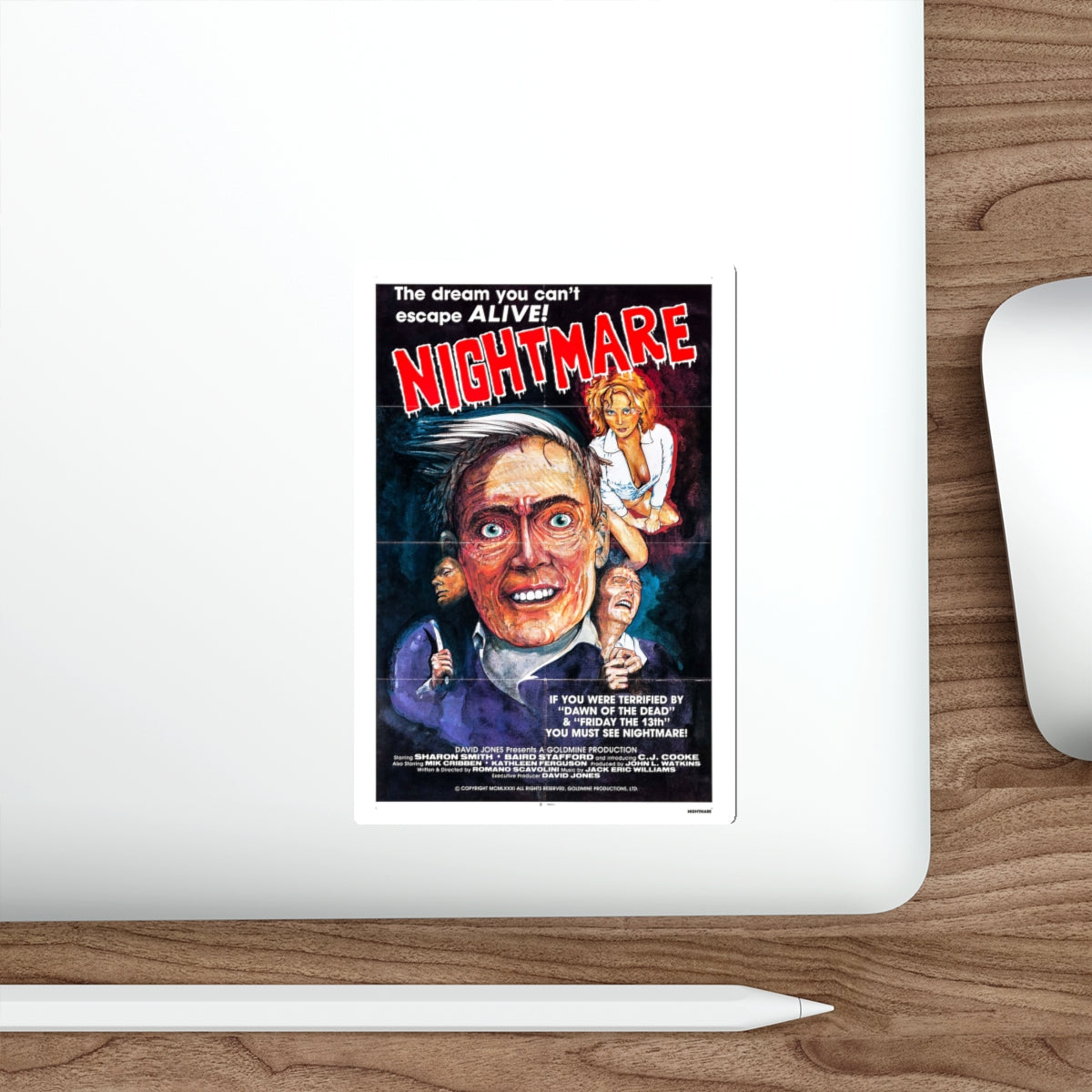 NIGHTMARES IN A DAMAGED BRAIN (2) 1981 Movie Poster STICKER Vinyl Die-Cut Decal-The Sticker Space