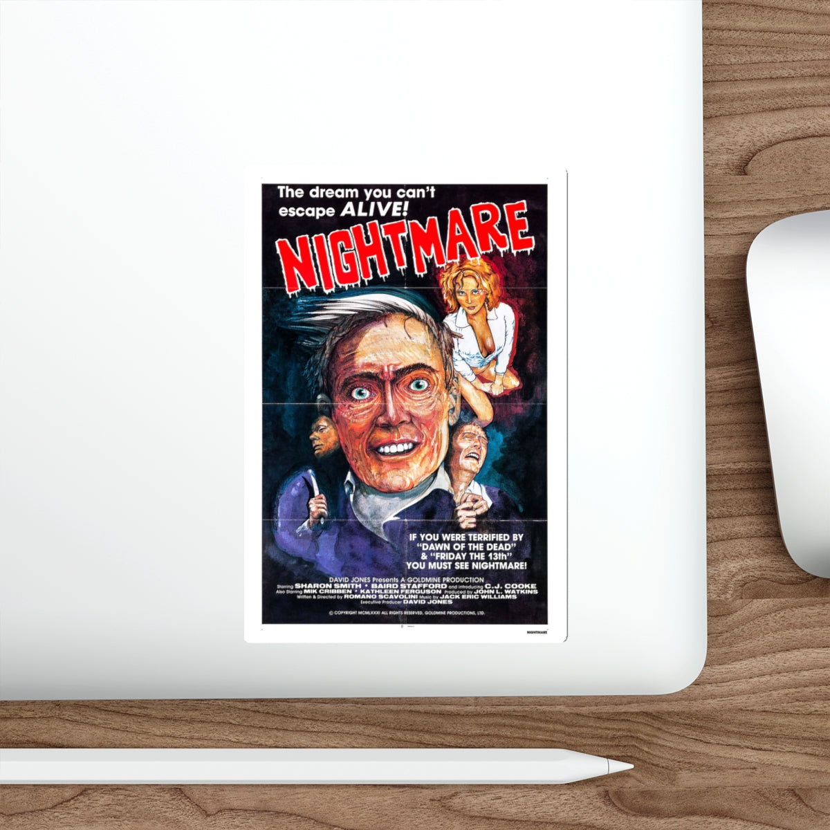 NIGHTMARES IN A DAMAGED BRAIN (2) 1981 Movie Poster STICKER Vinyl Die-Cut Decal-The Sticker Space