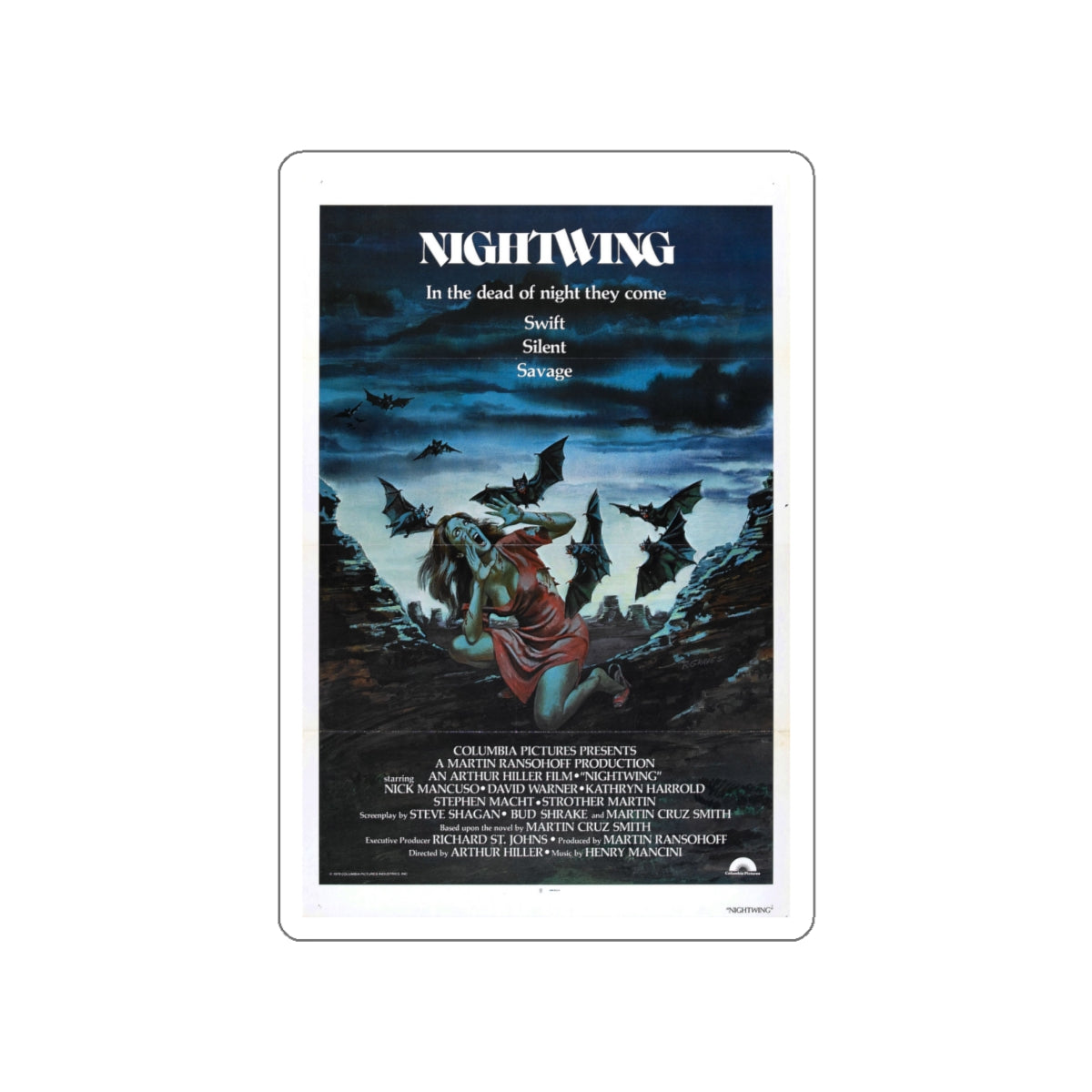 NIGHTWING 1979 Movie Poster STICKER Vinyl Die-Cut Decal-White-The Sticker Space