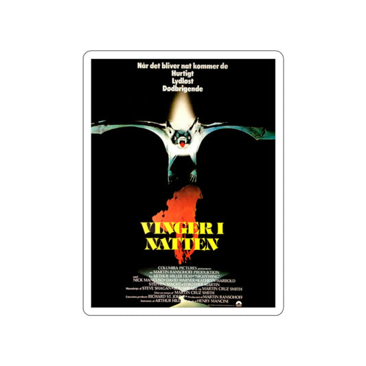 NIGHTWING (DANISH) 1979 Movie Poster STICKER Vinyl Die-Cut Decal-White-The Sticker Space