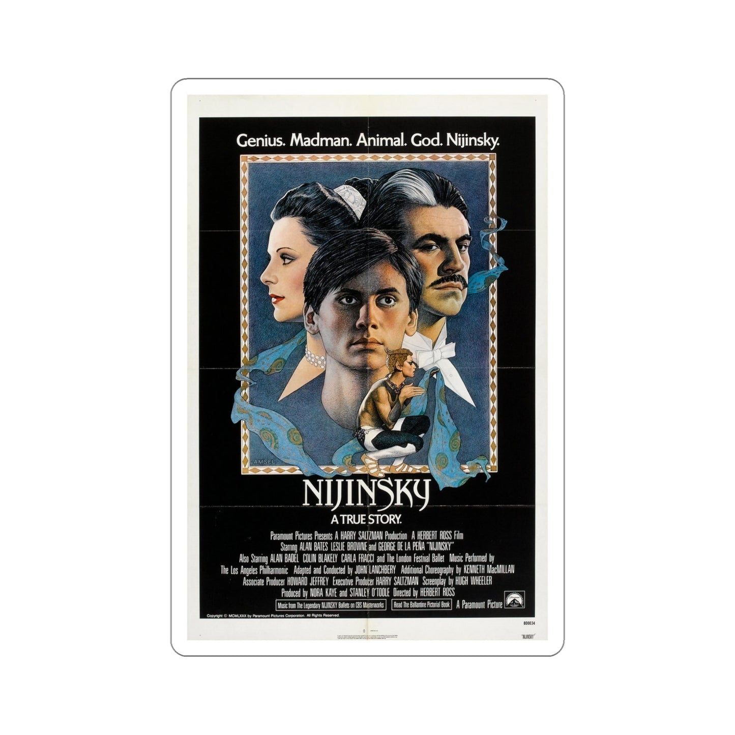 Nijinsky 1980 Movie Poster STICKER Vinyl Die-Cut Decal-5 Inch-The Sticker Space