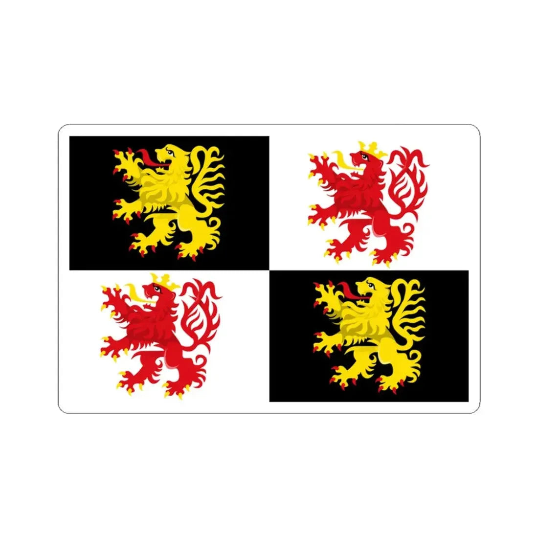 Nijlen vlag (Belgium) STICKER Vinyl Kiss-Cut Decal 3 Inch White - The Sticker Space