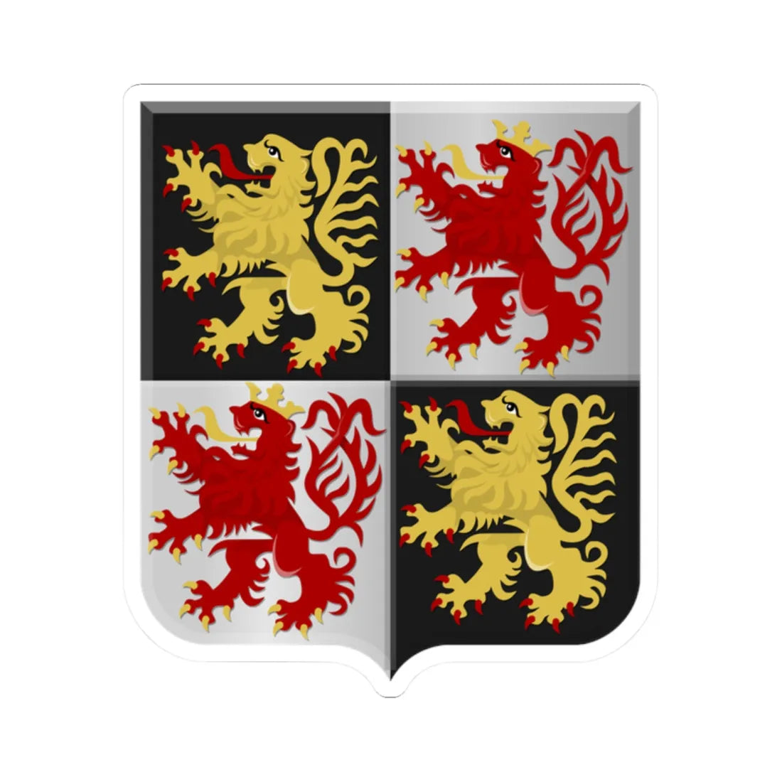 Nijlen wapen1 (Belgium) (Coat of Arms) STICKER Vinyl Kiss-Cut Decal 2 Inch White - The Sticker Space